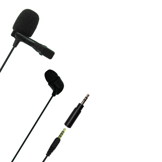 JBLCSLM20 - Black - Lavalier Microphone with Earphone - Detailshot 1 image number null
