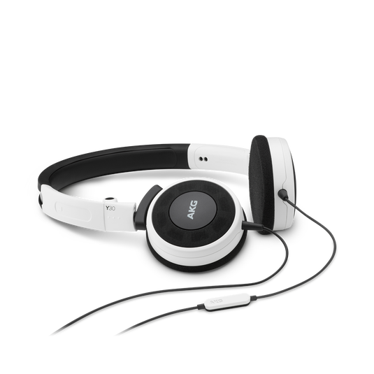 Y 30 - White - Stylish, uncomplicated, foldable headphones with 1 button universal remote/mic - Hero image number null