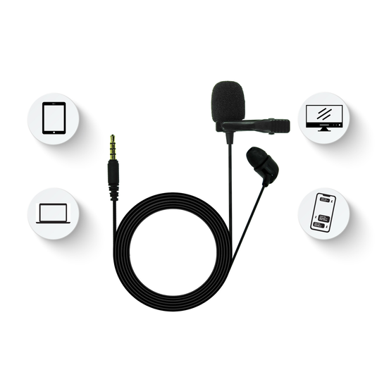 JBLCSLM20 - Black - Lavalier Microphone with Earphone - Detailshot 3 image number null