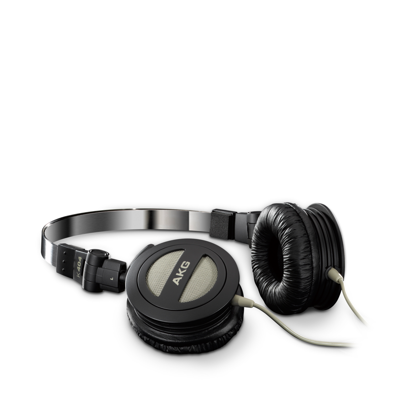 K404 - Black - Folding mini stereo headphones with superior sound quality and portability - Hero